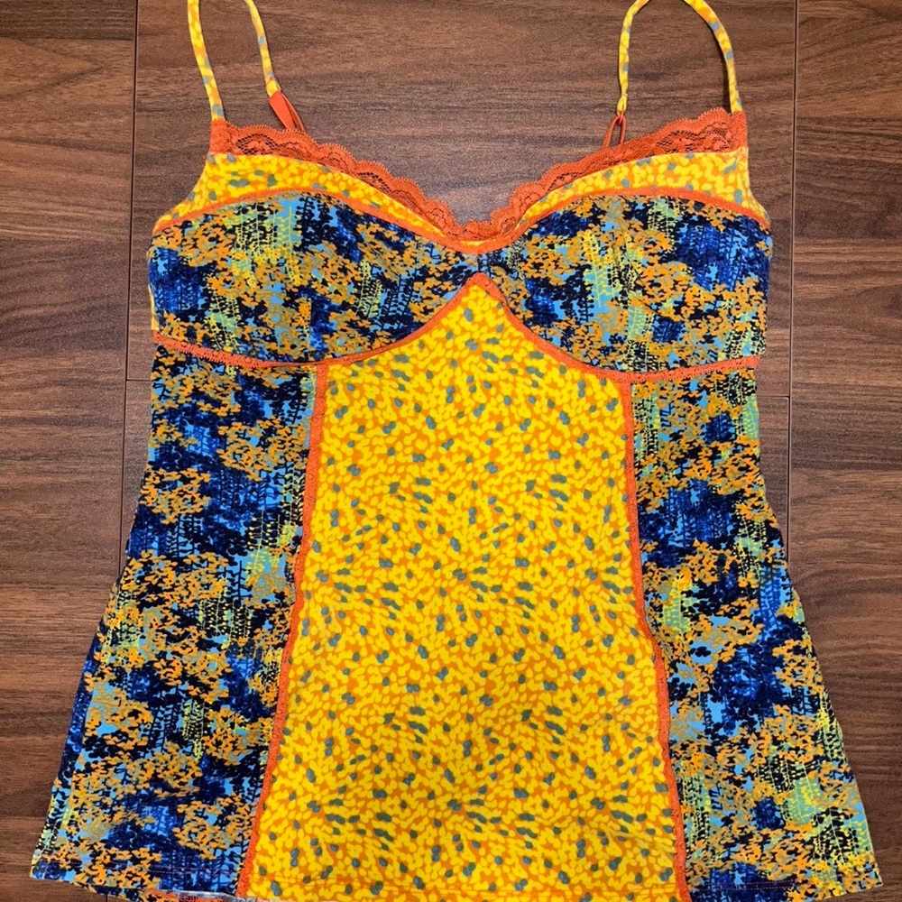 Anthropologie Floral Abstract Cami Tank Top